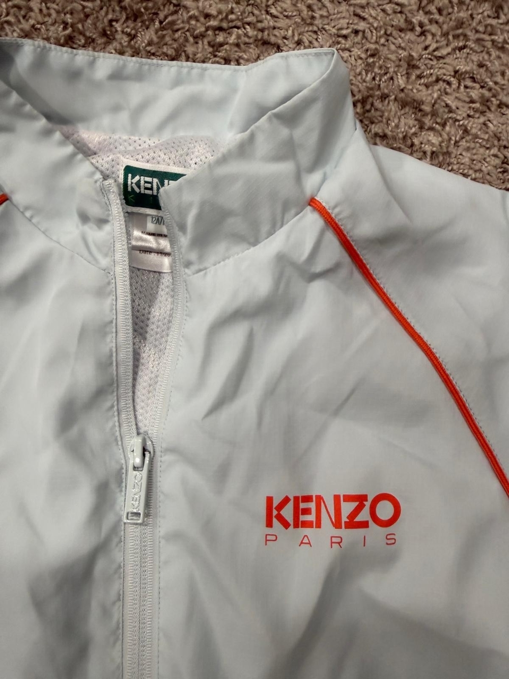 KENZO Kids' White Jacket with Orange Trim